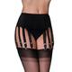 Nylon Dreams NDL70 Women's Black Garter Belt 14 Strap Suspender Belt Medium