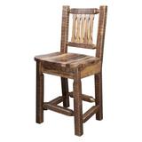 Loon Peak® Homestead Collection 24" Bar Stool Wood in Brown | 38 H x 20 W x 19 D in | Wayfair 5518A220CA0A49AAB8734103C350E257