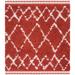 Red/White 1.97 in Indoor Area Rug - Wrought Studio™ Cheswick Geometric Rust/Creme Area Rug, Polypropylene | 1.97 D in | Wayfair