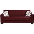 Latitude Run® Advika Twin 82" Wide Convertible Sofa w/ Storage Wood/Metal/Polyester in Red/Brown | 31 H x 82 W x 29 D in | Wayfair