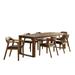 Wade Logan® Aybri 7 Piece Drop Leaf Solid Wood Dining Set Wood/Upholstered in Brown | Wayfair B89CA588F80C417793924AB009E17224