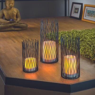 African Style Batterie Dekoleuchten simba 3er Set, 5 Std. Timer Image