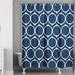 Willa Arlo™ Interiors Draco Geometric Single Shower Curtain Polyester in Blue | 74 H x 71 W in | Wayfair 2388D336445D496D8C99440E0603EC7C