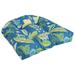 Bay Isle Home™ Outdoor Seat Cushion Polyester in Green/Blue | 5 H x 19 W in | Wayfair 07DB8FA32FC642A1B9E302B78C7CE5CD