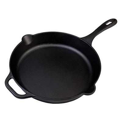 Large Pre-Seasoned Cast Iron Skillet by Victoria, 12-inch Round Frying Pan with Helper Handle, 100%