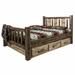 Loon Peak® Homestead Collection Lodge Pole Pine Storage Bed Wood in Brown/Green | 47 H x 60 W in | Wayfair E7CF72EE405245168A1918C0910C5E65