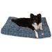 Navy Navajo Shredded Memory Foam Rectangle Dog Bed, 44" L x 36" W, Large, Blue