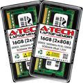 A-Tech 16GB Kit (8GB x2) DDR3 / DDR3L 1600 MHz SODIMM PC3-12800 2Rx8 1.35V/1.5V CL11 204 Pin Non-ECC Unbuffered PC3L-12800 Low Voltage Notebook Laptop RAM Memory Upgrade Modules