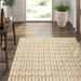 Brown 108 x 72 x 0.47 in Area Rug - Bungalow Rose Mayhill Geometric Hand-Knotted Wool Ivory/Area Rug Wool | 108 H x 72 W x 0.47 D in | Wayfair