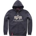 Alpha Industries Basic Felpa con zip, grigio, dimensione S