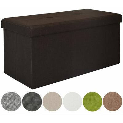 Faltbare Sitzbank 76x38x38 cm inkl. Trennwand Sitztruhe 80L Polsterbank Dunkelbraun