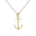 Serebra Jewelry Anchor Pendant Necklace | Made of 925 Sterling Silver | Vikings Love Sea Ocean Ship Pirate Water (Gold-Plated)