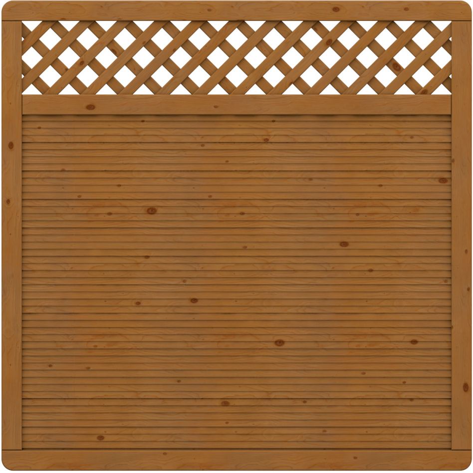 TraumGarten Sichtschutzzaun ARZAGO Holz Gitter Braun Sichtschutz Lamellenzaun, 179x179 cm Image