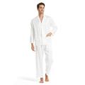 LilySilk 100 Pure Silk Pyjamas for Men Set Long Sleepwear Pyjama Set 19 Momme Mulberry Silk Lightweight Male Pjs (White, M/38)