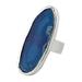 Sea Blue Mystique,'Blue Agate on Sterling Silver Cocktail Ring from Brazil'