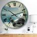 The Twillery Co.® Swigart Panda after a long day - Farmhouse wall clock Metal in Blue/Gray/Green | 16 H x 16 W in | Wayfair