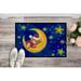 Caroline's Treasures Bear Sleeping in the Moon & Stars Outdoor Door Mat 18.0 W x 27.0 D in blueRubber in Navy Blue | Rectangle 1'6" x 2'3" | Wayfair