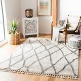 Gray/White 63 x 1.18 in Indoor Area Rug - Union Rustic Triplett Fringe Shag Power Loom Cream/Gray Rug Polypropylene | 63 W x 1.18 D in | Wayfair