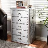 Williston Forge Rayfield 5 Drawer Accent Chest Wood/Metal in Brown/Gray | 31.3 H x 19.1 W x 13.6 D in | Wayfair 60B61B1BEA944D9DA680541112EE0C9A