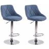 CLP - Lot de 2 tabourets de bar Lazio tissu Bleu