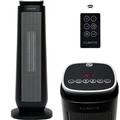 Climatik Oscillating Black Tower Ceramic Heater - Energy Efficient, Thermostat, 2 Power Settings, LED Display, Portable Design with Timer & Remote Control