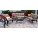 Lark Manor™ Allene 5 Piece Sunbrella Sofa Seating Group w/ Cushions Metal in Brown | 35 H x 54 W x 25 D in | Outdoor Furniture | Wayfair