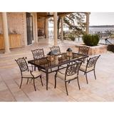 Fleur De Lis Living Carleton Rectangular 6 - Person 83.74" Long Aluminum Outdoor Dining Set w/ Cushions Glass/Metal | Wayfair