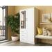 Wade Logan® Metro 100% Solid Wood 2-door Wardrobe Armoire w/ Mirrored Door Wood in White | 72 H x 37.75 W x 20.75 D in | Wayfair