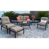 Lark Manor™ Allene 6 Piece Sunbrella Sofa Seating Group w/ Cushions Metal in Brown | 36 H x 44 W x 22 D in | Outdoor Furniture | Wayfair