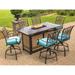 Fleur De Lis Living Carleton Rectangular 6 - Person Bar Height Outdoor Dining Set w/ Cushions Metal in Brown/White | 36.02 H x 36.73 D in | Wayfair