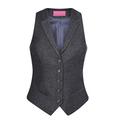 Brook Taverner Womens/Ladies Nashville Waistcoat (XL) (Charcoal Herringbone Grey)