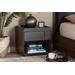 Baxton Studio Rikke Modern Two-Tone Gray & Walnut Finished Wood 1-Drawer Nightstand - BR3NT304-Columbia/Dark Grey-NS