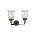 Canton 11"H Black and Brass 2-Light Adjustable Wall Sconce