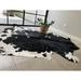 Black/White 72 x 1 in Indoor Area Rug - Millwood Pines Norwich Real Cowhide Black Area Rug Leather | 72 W x 1 D in | Wayfair