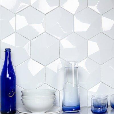Bond Tile Bethlehem Hexagon 6" x 7" Ceramic Stone Look Wall & Floor Tile Ceramic in White/Brown | 6.96 H x 5.9 W x 0.6299 D in | Wayfair