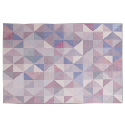 Teppich Blau / Grau 140 x 200 cm Kurzflor mit geometrischem Muster Rechteckig Modern