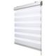 Sol Royal Zebra Blind 80x220cm SolDecor DK9 – Day & Night Blind No Drill Roller Blind + Clamping Carrier & Double Chain – White