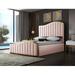 Mercer41 Wulff Velvet Upholstered Platform Bed Velvet in Pink/Yellow | 61.5 H x 81 W x 87.5 D in | Wayfair 02F18B30EF17458BB344AFBFCBF13174