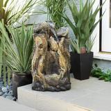 Millwood Pines Fiberglass Rainforest Tree Trunk Water Fountain w/ Light | 22 H x 11 W x 12 D in | Wayfair 86D3FDDD6D004299BED698FEE8526A9E