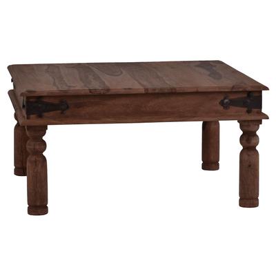 MiaMöbel Couchtisch Colombo Natur 45x45cm Massivholz Teak Landhaus Indien Indisch Image