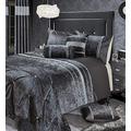 Intimates Diamante Crushed Velvet Premium Bedding Bedroom Collection Rienzo (Charcoal, King)
