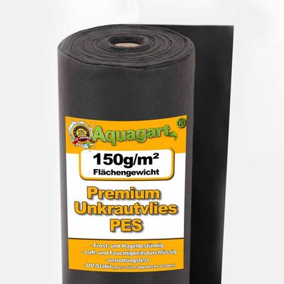 Aquagart - 22,5m² Gartenvlies Unkrautvlies Mulchvlies Bodengewebe 150g 1,5m breit pes Image