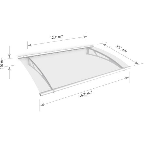 Schulte – Vordach Haustürdach Stahl weiß Acrylglas klar 1500×950 Überdachung Türdach