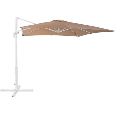 Beliani - Sonnenschirm Sandbeige Polyester quadratische Form 250 x 250 x 235 cm Terrasse Balkon Image