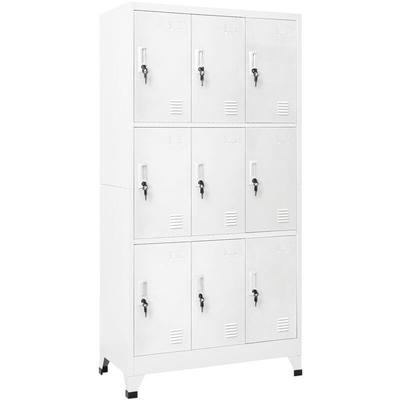 Schließfachschrank mit 9 Fächern Stahl 90x45x180 cm Grau vidaXL