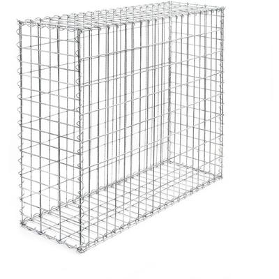 Wiltec - Gabione 100 x 100 x 30 cm aus Drahtgitter, feuerverzinkter Gabionenzaun, Steinkorb für Image