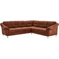 Cavadore Ecksofa Salisa mit Federkern, Polsterecke im klassischen Design, inkl. Bettfunktion, 264 x 86 x 244, mikrofaser braun