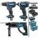 Pack Makita Premium 18V 5Ah: Perceuse 62Nm DDF482 + Perforateur 2J DHR202 + Visseuse 165Nm DTD152 +