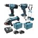 Pack Makita Premium 18V 5Ah: Perceuse 62Nm DDF482 + Meuleuse DGA504 + Visseuse 165Nm DTD152 + 2