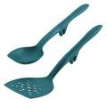 Rachael Ray Tools & Gadgets Lazy Flexi Turner & Scraping Spoon Nonstick Utensil Set, 2 Piece Nylon in Green/Blue | Wayfair 47650
